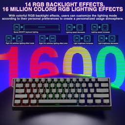 AULA WIN60 HE - 60% Bedraad RGB Gaming Toetsenbord - Hall Effect Rapid Trigger - Magnetische Toetsen - Gasket - Hot Swap - 8K Hz Polling Rate - QWERTY Toetsenborden - Zij Bedrukte toetsen - 61 Keys - Zwart — thumbnail 4