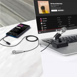 Mini Draagbare Microfoon – Voor Zingen, Vloggen, Podcasten – Geschikt voor iPhone, Android, PC, iPad (Zilver) — thumbnail 3