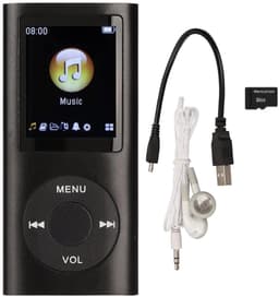 MP3 Speler Bluetooth - Digitaal 1,8-inch LCD-scherm - USB - Draagbaar - Luidsprekers met verliesvrije geluidskwaliteit - Voice recorder - FM radio - SD kaart tot 64GB（let op: de kaart is niet inbegrepen） - ZWART — thumbnail 1