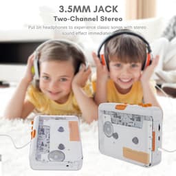 Draagbare Walkman - Cassette Speler - Cassettespeler - Draagbare cassetterecorder - mono-/twee-kanaals USB-cassetterecorder - zet de cassette om in MP3/CD-converter via USB - compatibel met laptops en pc's met 3,5 mm hoofdtelefoonaansluiting — thumbnail 3