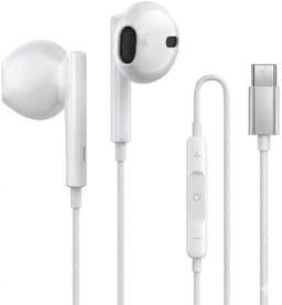 VEXON - In-Ear Oordopjes met USB C Aansluiting - Earpods - Bedrade oorjtes - Oortjes met Draad en Microfoon voor Telefoon / Tablet / Laptop / Smartphone / GSM - Wit — thumbnail 1