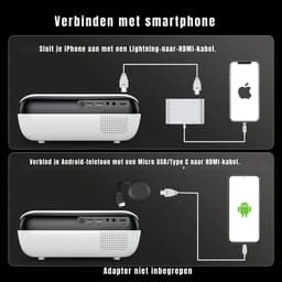 Nexvo® Mini beamers - Projector - Mini beamer - Wit/Black -‎ 21cm x 10cm x 10cm — thumbnail 4