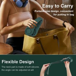 Nekventilator - Oplaadbaar - Unisex - Draagbaar - Handsfree Bladeless - Persoonlijke koelventilator met LED-display - 5 snelheden - Draagbare hangventilator - Voor reizen/wandelen/sporten/koken - Groen — thumbnail 4