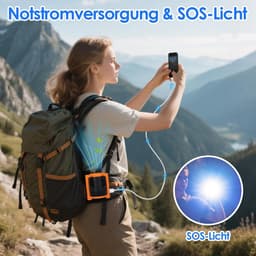 Mini Ventilator - USB - Mini Fan - Tailleventilator - Draagbare ventilator voor kamperen, werk, reizen en buitengebruik - 3600 mAh USB oplaadbare ventilator met 5 windsnelheden en zaklampfunctie — thumbnail 3