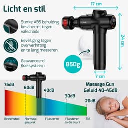 FITAGE Infrarood Massage Gun Professioneel - Warm & Koud Massage Apparaat - Massageapparaat Massagegun - Massage Pistool - Zwart — thumbnail 5