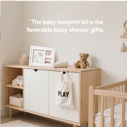 BOBOVEN - Fotolijst Baby Hand- en Voetafdruk Set - Wit - Kraamcadeau — thumbnail 4