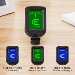 1 stuk - Gitaarstemmer - Stemmer - Clip-On-stemmer - Elektrische gitaarstemmer - Digitale tuner - Gebruiksgemak - Zwart - Geschikt voor gitaar, bas, viool, ukelele — thumbnail 3