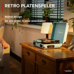 Platenspeler met speakers - Audizio RP111BL - Retro platenspeler - LP speler - Model 2025 - Blauw — thumbnail 2