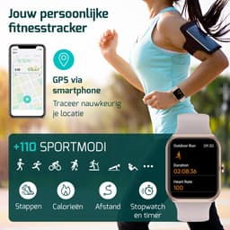 FITAGE Smartwatch - Smartwatches - Stappenteller - Sporthorloge - Smart watch - Activity Tracker - Dames en Heren - Roze — thumbnail 5