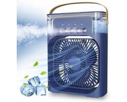 Draagbare airconditioning-ventilator, USB-aangedreven luchtkoeler, luchtbevochtiger, 7 led-luchtkoeler, klein, met 3 snelheden, ultra-stille koelventilator Geschikt Geschikt voor familie, reizen, kantoor