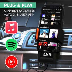 Serve FM Transmitter 3 in 1 Carkit - Telefoonhouder Auto + Draadloos Opladen - Telefoonhouders Auto Accessoires - Draadloze Snellader 15W Autolader - Ventilatie Houder — thumbnail 2