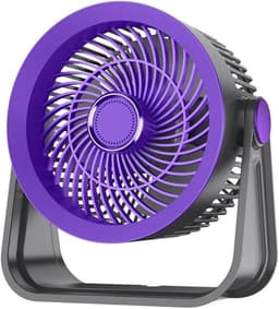Circulatie Mini Tafelventilator - Draagbare & Wandventilator - Stil en Krachtig - Met LED - Paarsgrijs - 5 Snelheden - licht, Aromatherapie en Kantelbaar Ontwerp - USB — thumbnail 1