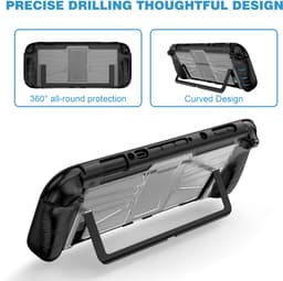 YONO Grip Case geschikt voor Nintendo Switch 2 - Ergonomische Cover met Standaard - Zwart — thumbnail 3