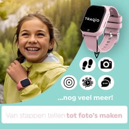 Traqio TRQ04 - GPS horloge kinderen - gps horloge kind - kinderhorloge bellen - gps tracker kinderhorloge - kinderhorloge met gps - kinderhorloge - Kinder smartwatch GPS - GPS horloge school - Roze — thumbnail 5