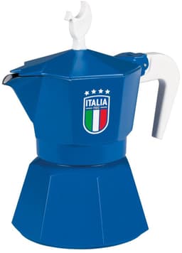 Moka pot Mokavit Italia FIGC Blauw – Italiaanse percolator 3 kopjes – Alternatief voor Bialetti – Voetbal editie — thumbnail 4
