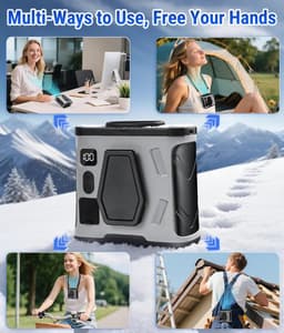 Draagbare riemclipventilator met krachtige koperen borstelloze motor, handsfree oplaadbare draagbare shirtventilator, persoonlijke hangende nekventilator voor kamperen op de werkplek in de buitenlucht — thumbnail 5