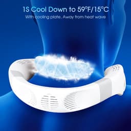 Nekventilator met koelplaat｜Draagbare nek-airconditioner｜Oplaadbare batterij｜Handsfree, bladloze ventilator voor sportschool, kantoor, reizen, kamperen｜Persoonlijke koelventilator met 3 snelheden — thumbnail 3