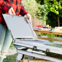 Pack Roestvrijstalen vouwbarbecue voor houtskool en Oplaadbare en flexibele elektrische aansteker InnovaGoods — thumbnail 1