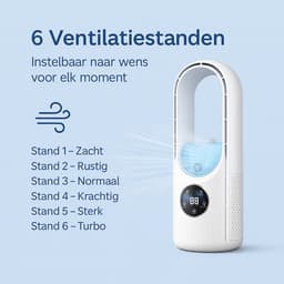 Vertylo® Mini airco – 4-in-1 Koeler met Bevochtiger, Ventilator & Nachtlampje - Incl. NL Handleiding – Koelventilator – 3 windsnelheden – Voor Thuis en Kantoor - Kabel meegeleverd — thumbnail 5