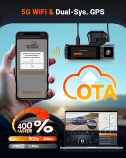 Vantrue N5S 4-kanaals 360 graden WiFi-dashcam, STARVIS 2, IR-nachtzicht, 2.7K+1080P*2+1440P voor-/achter-/binnenkant dashcam, spraakbesturing, GPS, LTE-ondersteuning, 24 uur parkeermodus, ondersteunt max. 1TB — thumbnail 3
