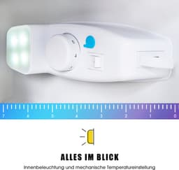 Koel-vriescombinatie, 86,8 cm hoog, 45,5 cm breed, dubbele deur, met een totaal volume van 60 liter, 22 liter vriesvolume, 38 liter koelvolume. 102 kWh/jaar, ledverlichting. Premium zwart [energieklasse E] — thumbnail 5