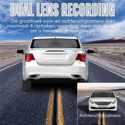 Thuys – Dashcam Voor Auto Voor En Achter – Achter Draadloos – Full HD Gps – 4 x 9 x 6cm – Zwart — thumbnail 3