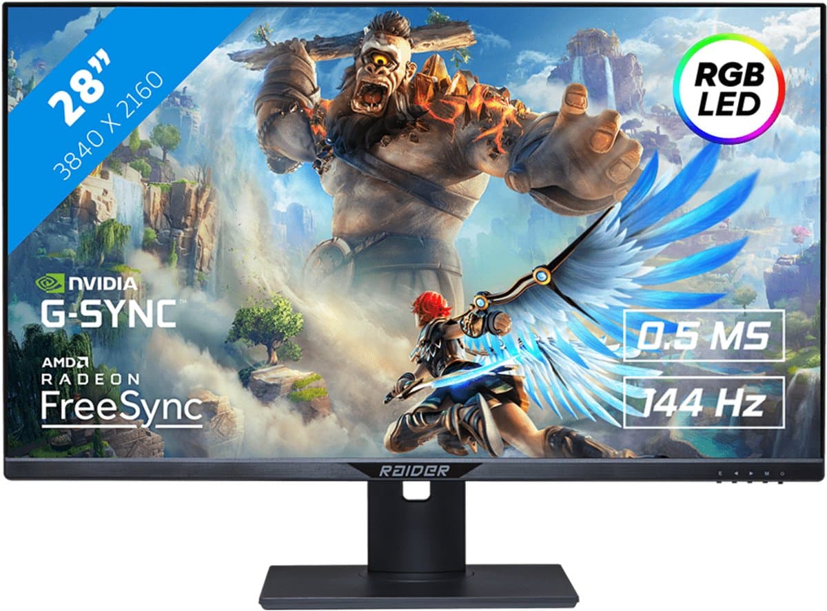 RAIDER 144Hz 4K ULTRA GAMING - 28 inch - 144Hz - 0.5 ms - 3840x2160 - 120Hz en 4K op PS5 Xbox series X/S - Zwart — afbeelding 1