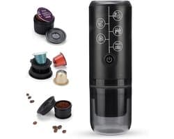3-in-1 draagbare espressomachine, elektrisch reiskoffiezetapparaat, USB-type C en autolader, 17 bar filterkoffiezetapparaat (zwart) zonder verwarming