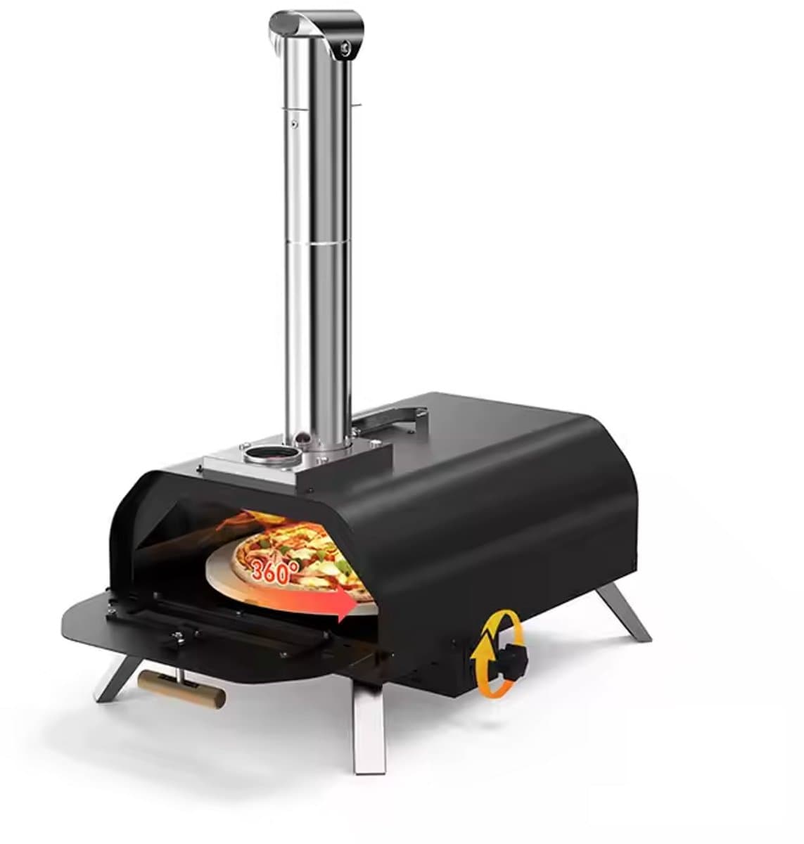 Burnic pizzaoven Prato voor buiten - Pizzaovens - Hout Gestookt - Inclusief Schoorsteen - ø 33 cm - Draagbaar en Opvouwbaar - Tot 500°C — afbeelding 1