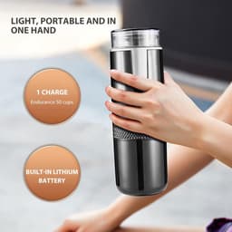 Mini-espressomachine voor op reis - Oplaadbaar & Handmatig - K Cup-capsules - Kamperen & Wandelen . — thumbnail 3