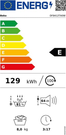 Beko DF8412TA0W - RecycledDry™ - Warmtepompdroger - NL/FR — thumbnail 2