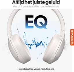 Xssive H11 Draadloze Over-Ear Koptelefoon met Active Noise Cancelling & Transparency Mode - 60+ Uur Batterij - 9 EQ Modi & ANC - Wit — thumbnail 4