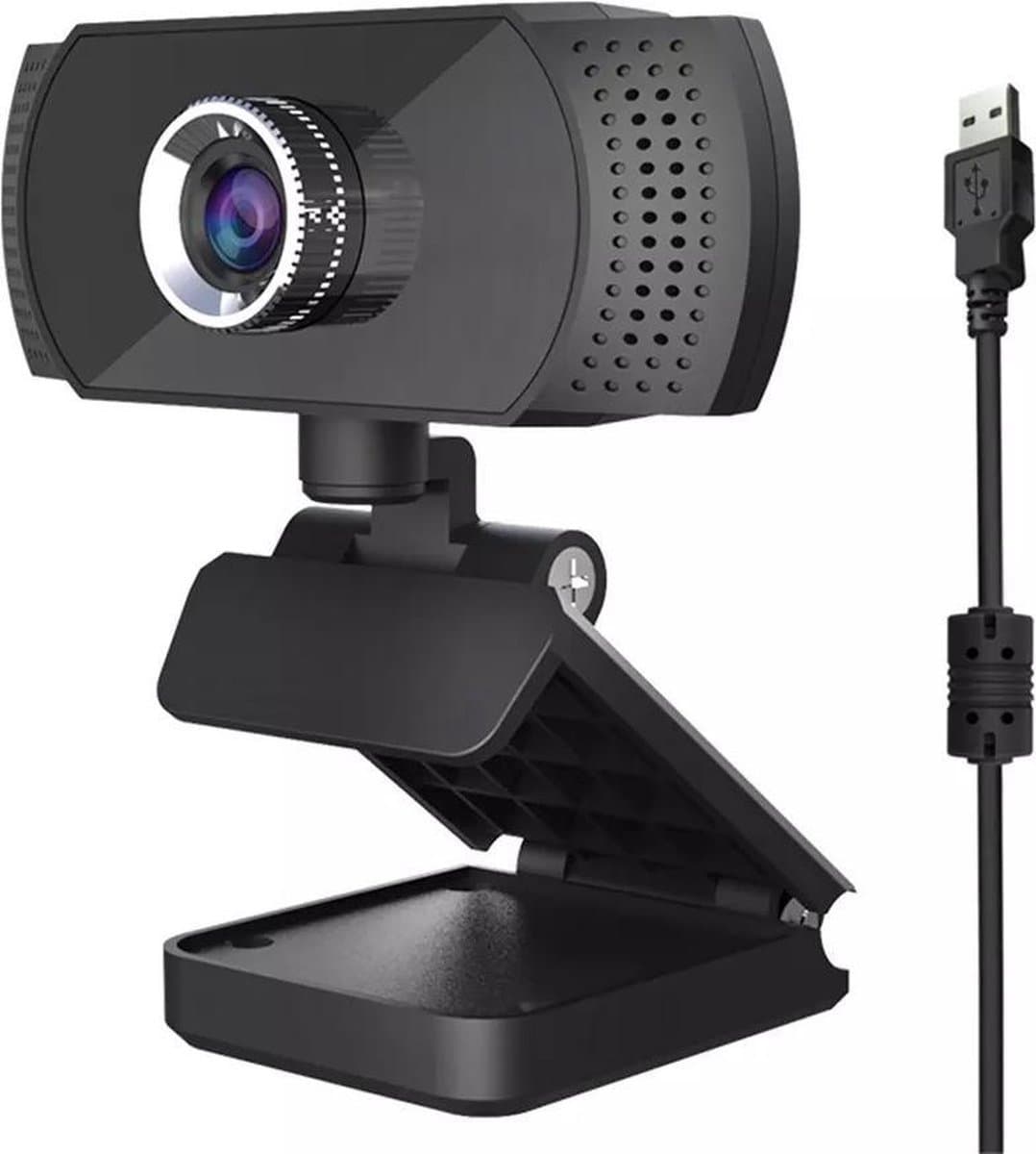 USB Webcam 720P HD – Met Ruisonderdrukking Microfoon – Plug & Play – PC Camera – Voor Laptop en Desktop — afbeelding 1