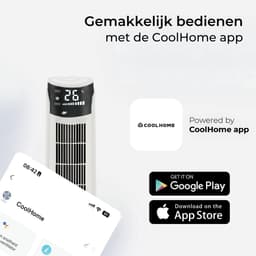 CoolHome AC2209 Aircooler- Luchtkoeler met draaifunctie - Met App en Afstandsbediening - Incl. Koelelement - 107 CM - Dimbaar LED scherm - Wit — thumbnail 2