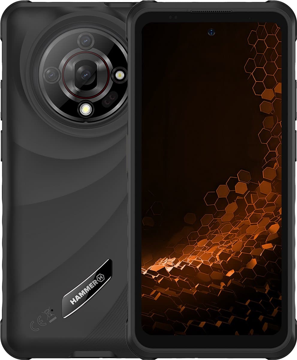 Hammer Iron 6 Smartphone - bouwtelefoon - 6GB/128GB Zwart – IP69 Waterdicht, 6050mAh Batterij, Dual SIM — afbeelding 1