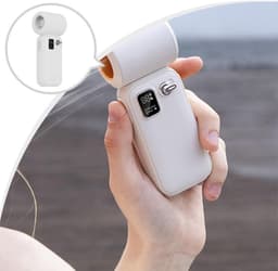 Ventilator-kleine ventilator-Lichtgewicht draagbare handheld - ventilator met slimme luchtstroomregeling en 3600 mAh - batterij voor verkoeling op elk moment (abrikoos) — thumbnail 2