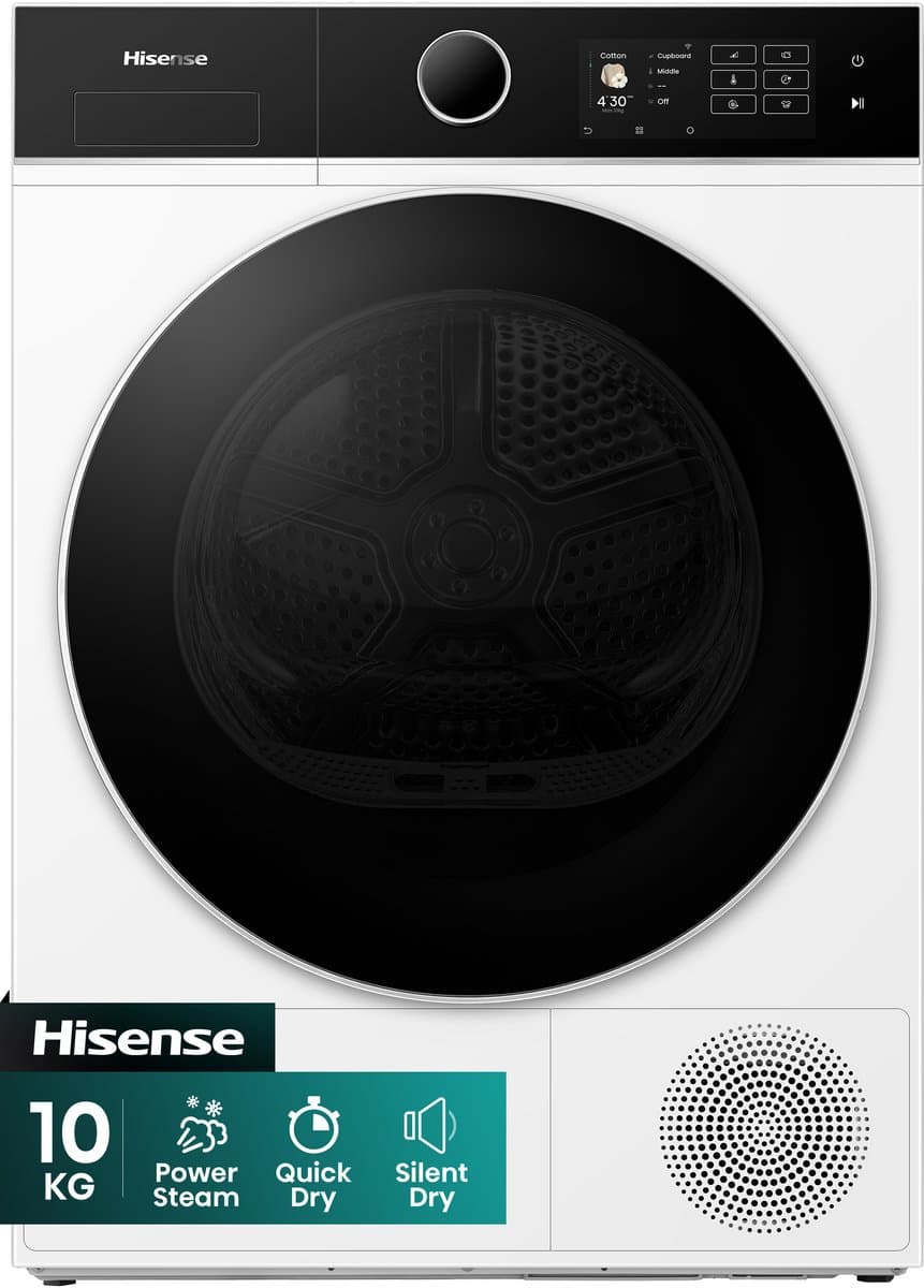 Hisense DH5i104BWAB - Wasdroger - A Energielabel - 10kg - Warmtepompdroger — afbeelding 1