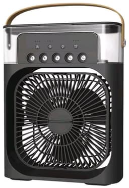Retro LED Mist Ventilator – Nevel & Aroma – 3 Snelheden – Zwart — thumbnail 1