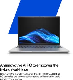 HP EliteBook 8 G1i 14 inch Notebook AI PC Intel Core Ultra 5 225U Laptop 35,6 cm (14") WUXGA 16 GB DDR5-SDRAM 256 GB SSD Wi-Fi 7 (802.11be) Windows 11 Pro Zilver — thumbnail 2