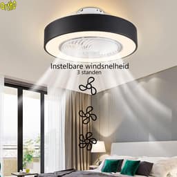 Ortho® - Plafondventilator - Plafondlamp - LED verlichting - LED fan - Zomer- en winterstand - Met afstandsbediening - Zwart — thumbnail 3