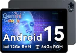 TABWEE Tablet T80 - Gemini AI - 12GB RAM - 64GB ROM - 10.5 Inch - 6000 mAh - Android 15 - 5G WiFi - Bluetooth 5.0 - Grijs — thumbnail 1