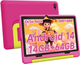 Hotlight KT1028 - Android 14 kindertablet - 10.1 inch - 14(3+11)GB RAM/64GB ROM– 5000mAh - Roze — thumbnail 1