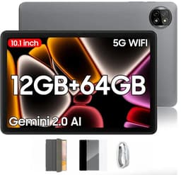 Blackview Tablet - Tab 20 WiFi Tablet - Met Hoes, Screenprotector - Android 15 - 12GB RAM + 64GB ROM(2TB Externe) - 10 inch HD Scherm - 6000mAh - Bluetooth 5G WiFi - Grijs — thumbnail 1