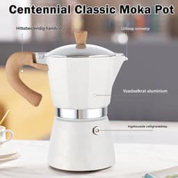Espresso Tavien - koffiemaker - Wit - Percolator - Moka pot - Met Koffiemolen - Camping en thuisgebruik — thumbnail 5