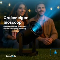 LumeWorks Luna Pro Mini Beamer Editie 2025 - Projector - 4K Support - Geschikt voor IOS en Android - Android 11 - Draagbaar - Thuisbioscoop - Zwart — thumbnail 3