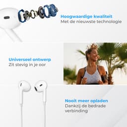 Nuvance Oortjes met Draad - 3.5mm Jack Aansluiting - In-Ear Oordopjes met Draad - Oortjes met Draad en Microfoon - Wit — thumbnail 5