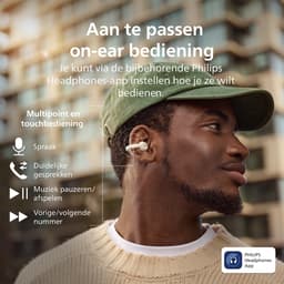 PHILIPS TAQ2000WT/00 Draadloze open-ear oortjes - Oorhaakjes - Open-ear pasvorm - 28 uur afspeeltijd - Bluetooth multipoint - IPX4 - App control - Bediening op de oorhaakjes - Wit — thumbnail 2