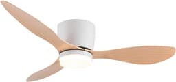 Livano Plafondventilator - Met Verlichting - Plafond Ventilator - Met Lamp - Plafonniere Met Ventilator - Met Licht - Oranje - 106cm — thumbnail 1