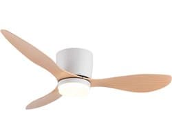 Livano Plafondventilator - Met Verlichting - Plafond Ventilator - Met Lamp - Plafonniere Met Ventilator - Met Licht - Oranje - 106cm