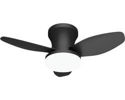 Nivard Plafondventilator - Met Verlichting - Plafond Ventilator - Met Lamp - Plafonniere Met Ventilator - Met Licht - Zwart - 88cm